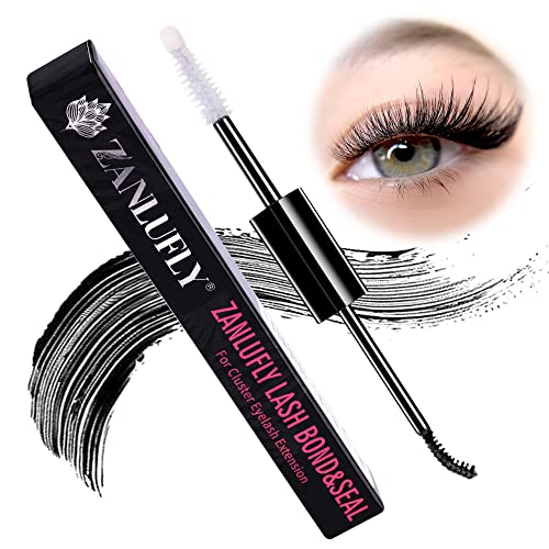 Zanlufly Cluster Lash Bond And Seal, Super Strong Hold Diy Lash Extension Glue Waterproof Lash Cluster Lash Glue With Mascara Wand For Individual Lashes Glue And Sealant #TOP23