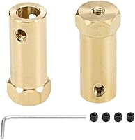 Vista 6 de uxcell Acoplador hexagonal de 0.118 in de diámetro del motor hexagonal de latón conector de acoplamiento para ruedas de coche, neumáticos, motor