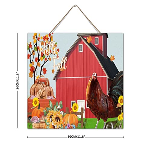 Panneau mural bois Hello Fall plaque rétro cuisine bureau - 4