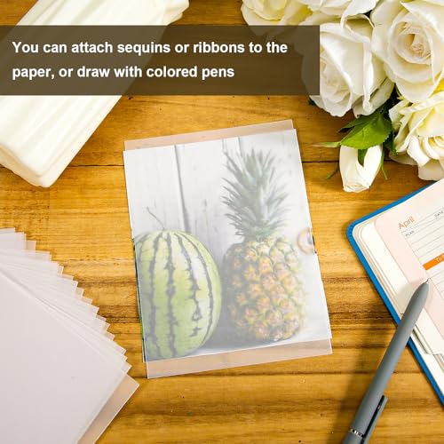 70 peças de papel avelino translúcido para capa de foto de casamento, papel vegetal imprimível de 12