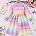 Toddler Girl Fall Clothes Kids Dresses Girls Dresses Colorful Toddler Dress Girls Playwear Rainbow Valentine's Day Dress 7 Years