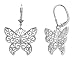 Sterling Silver Filigree Butterfly Leverback Earrings