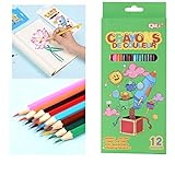 fine_fine 12 Count Colored Pencils Set, Wood Painting Pen Color Pencils Kids Drawing, for Adult Coloring Books, Assorted Colors Children Hand-made Colored Pencil (D)