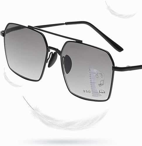 Miniatura 2 de Gafas de lectura para exteriores 2.0, lentes de sol fotocromáticas progresivas multifocal, lector de computadora, lentes de marco de metal negro