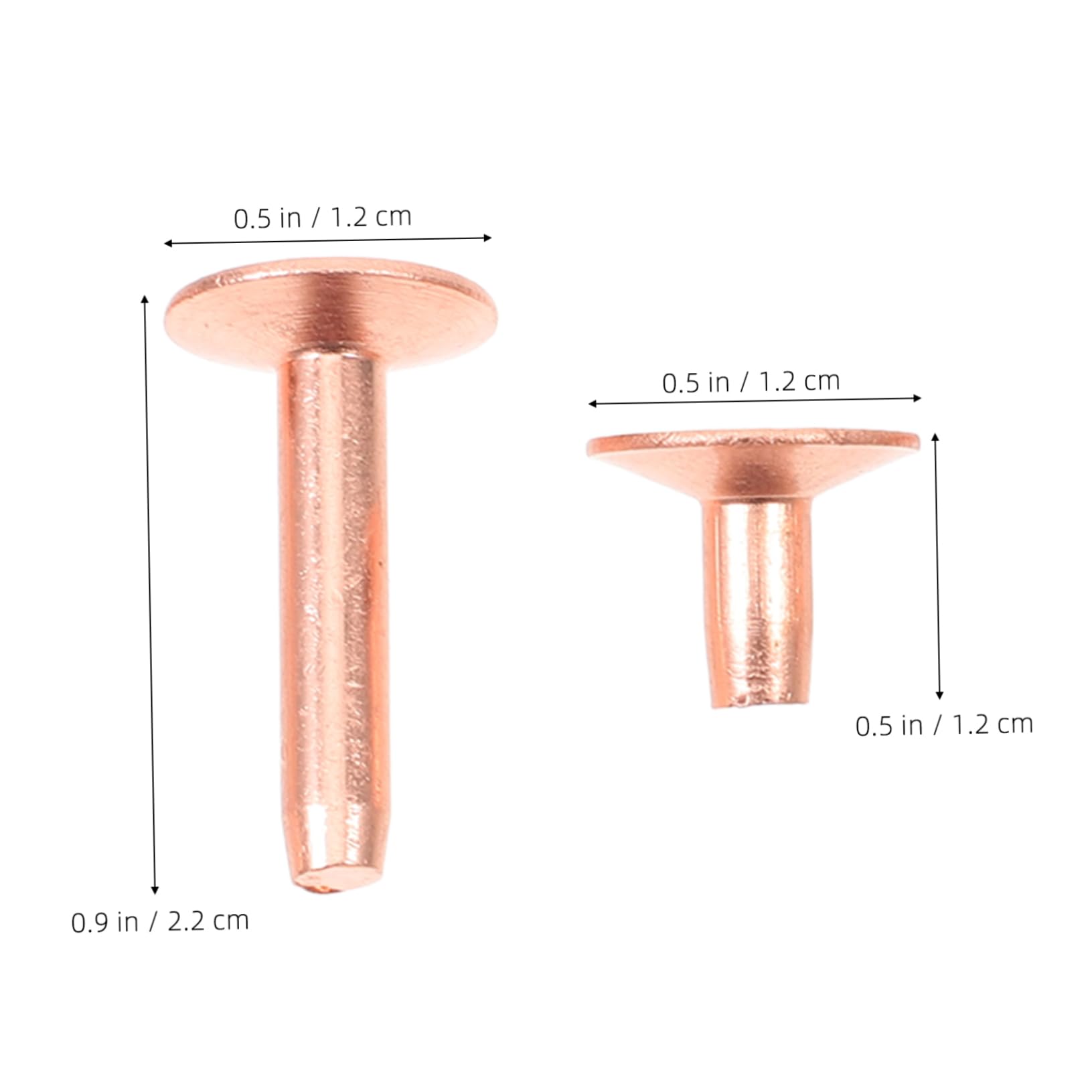 VILLCASE 154piezas Clavos de Cobre Remaches Redondos de Metal para Cuero Kit de Remaches Metálicos para Manualidades Clavos para Bolsos Punk Uso Cinturones de Cuero y Zapatos