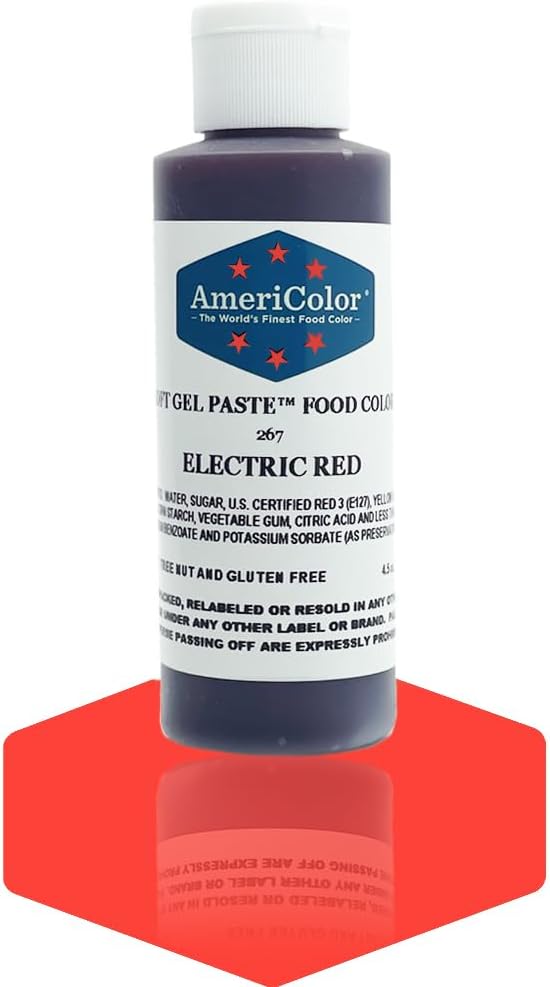 Electric Red, 4.5 Ounce Bottle, Soft Gel Paste Food Color