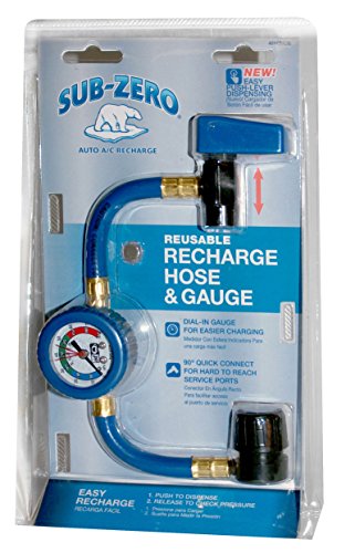 InterDynamics Sub-Zero Car Air Conditioner R134A Refrigerant Gauge and Hose, Reusable AC Recharge Kit, 401GMCS