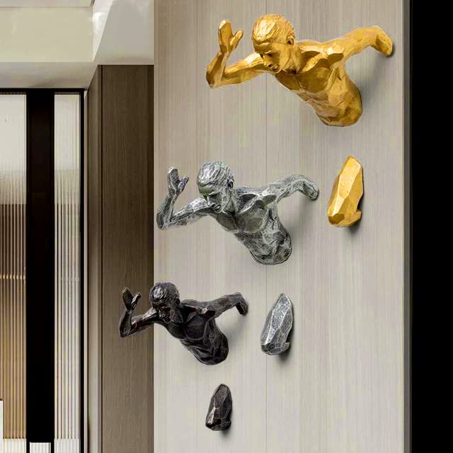 ZOVE Metal Wall Art Set of 3 Running Man Aluminium Metal Wall Decor