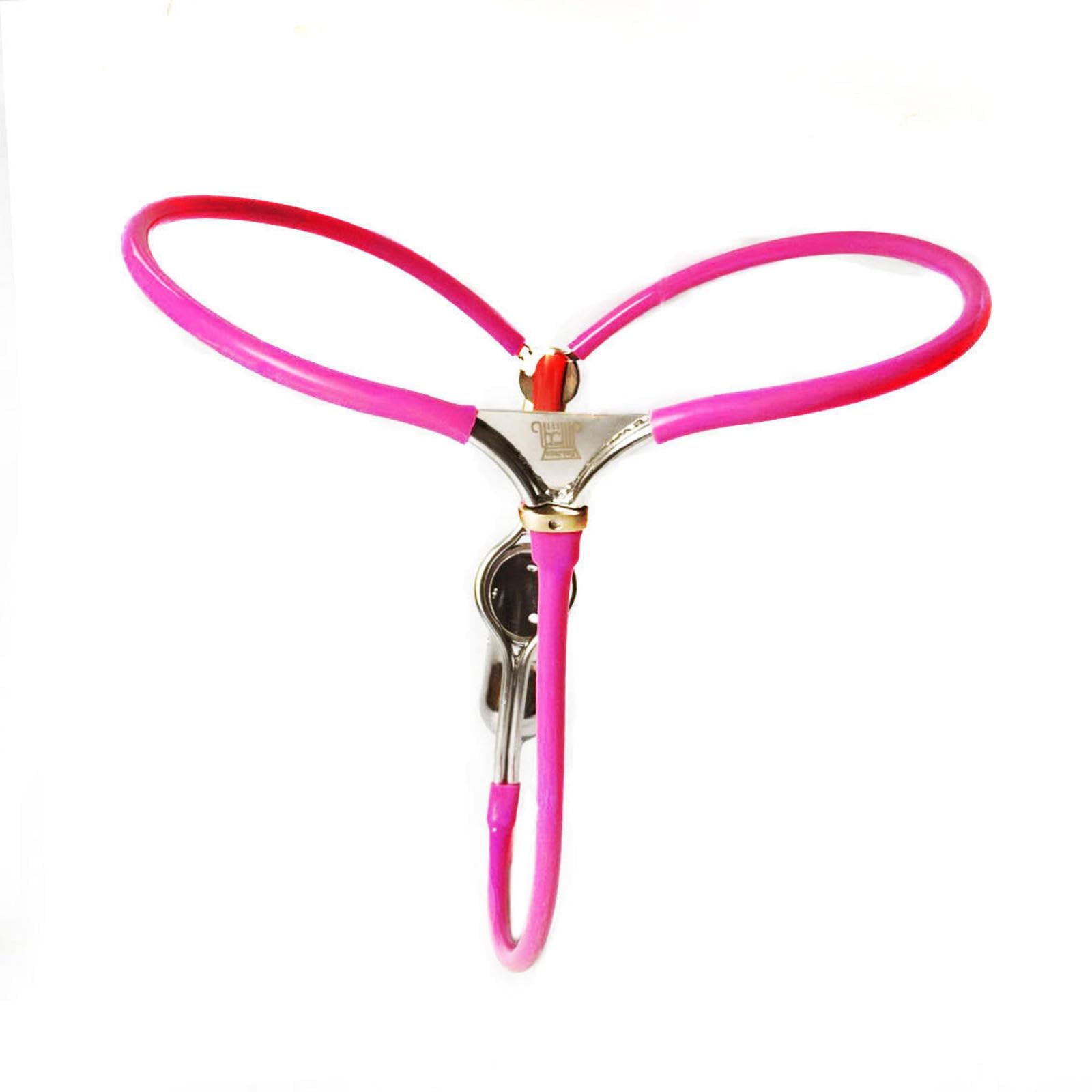 Ceinture De Chasteté Pour Homme Cage À Pénis Acier Avec Serrure Chastity Belt Men Metal Métal Plate Urètre Ceintures Sissy Male Man Cceintures Inversée Pink,pink-90-110cm