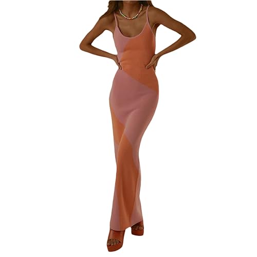Fabumily Sexy Knit Bodycon Dress for Women Sleeveless Spaghetti Strap