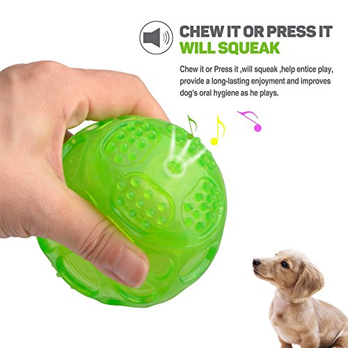 ACEONE Hundespielzeug Quietschball Spielzeug, 3 Stücke Naturkautschuk Gummi Bälle Spielzeug für Große und Kleine Hunde