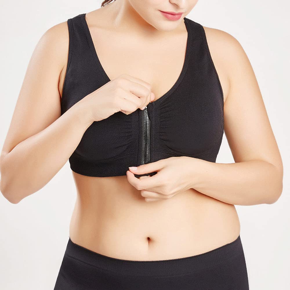Rojeam Femme Soutien-Gorge de Sport Zippée Devant Soutiens-Gorge pour Fitness Jogging Yoga