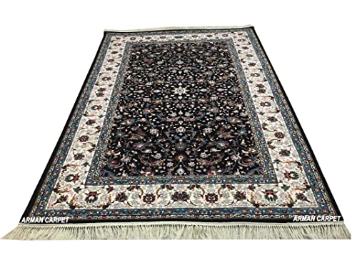 Image of High Density Export Quality Classical Pure Silk Carpet for Your Hall & Living Room 4 X 6 Feet (90x150 cm) Ivory Multi