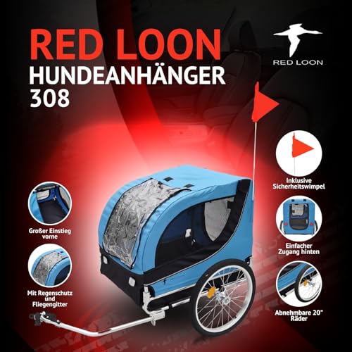 Hundeanhänger für Fahrrad - Fahrradanhänger für Hunde - Radanhänger - Hundefahrradanhänger e-Bike - blau bis 40kg