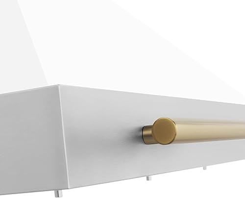 Miniatura 6 de ZLINE Autograph Edition - Campana extractora de acero inoxidable de 30 pulgadas con carcasa blanca mate y detalles dorados (KB4STZ-WM30-G)