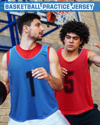 Image of Suhine 48 Pcs Adult Pinnies for Sport Soccer Nylon Mesh Scrimmage Vest Mesh Basketball Football Team(Cute Color,XXL)