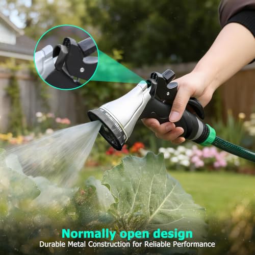 QUOBAS Metal Garden Hose Nozzle, Heavy Duty Water Hose Sprayer, Leak Proof by QUOBAS - Used condition - Image 2