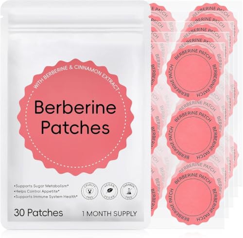 Berberine Patches | Appetite Management & Berberine Support | Plant-Based Formula for Women and Men | 30 Transdermal Patches (30)