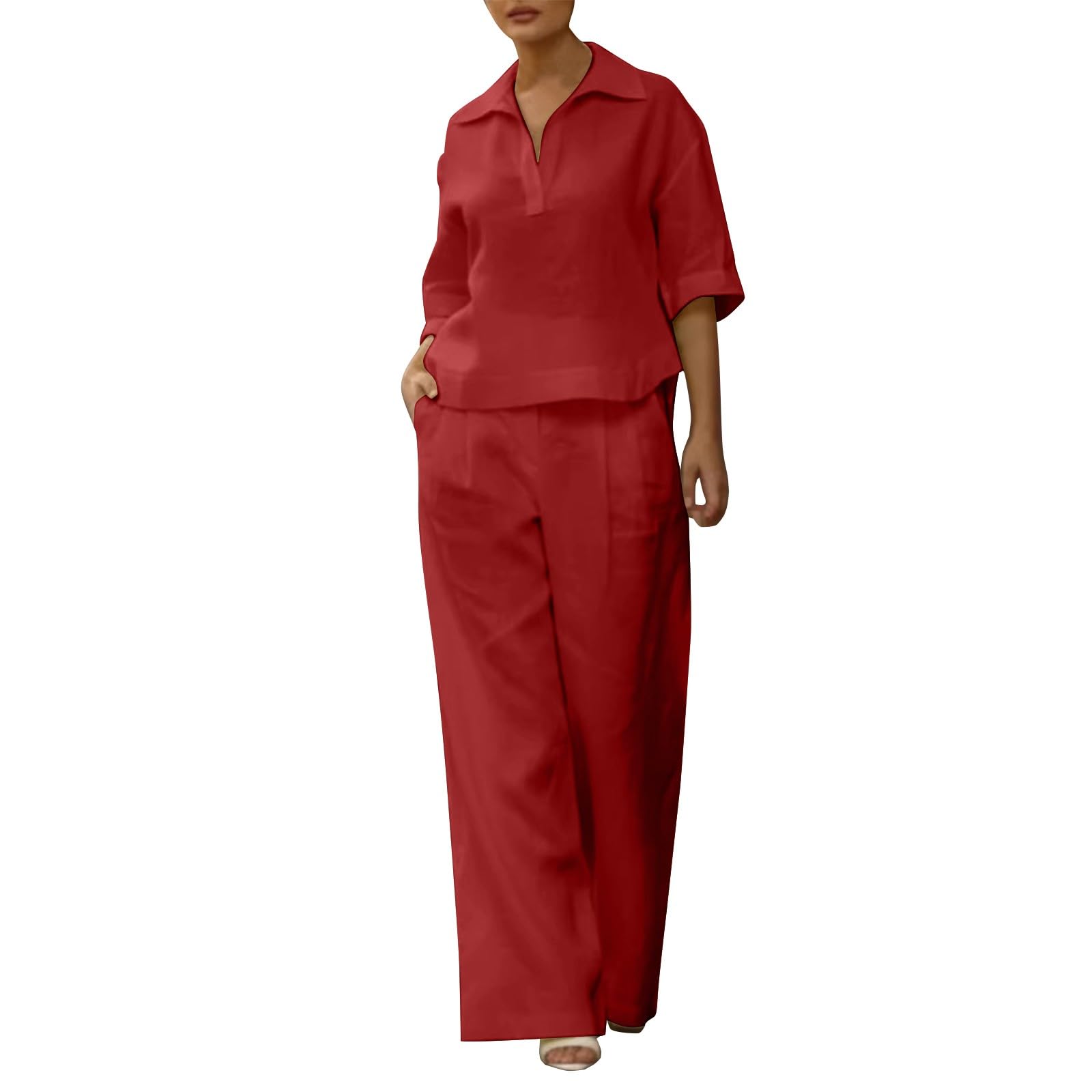 Conjunto Mujer Verano 2 Piezas Moda raje de Primavera Ligero Chndal Blusa Pantalones Ropa Playa Vacaciones Deportivo Casa Trabajoconjunto Dos Piezas mujerElegante y verstil