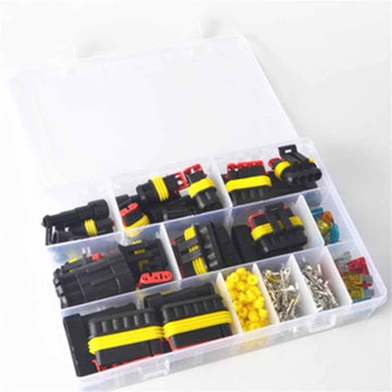 Wiring Connecting Terminals - 352pcs HID Waterproof Connectors 1/2/3/4 Pin 26 Sets Car Electrical Wire Connector Plug Truck Harness 300V 12A - (Color: 352pcs)