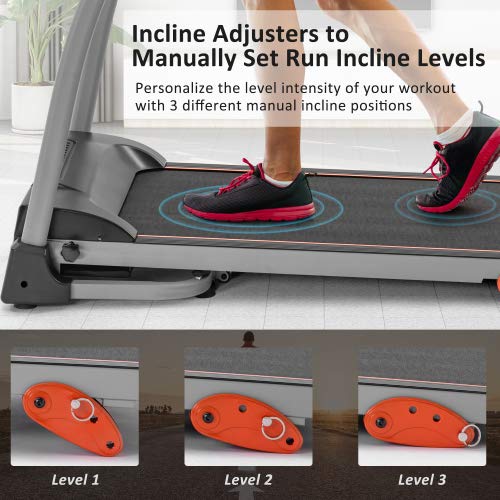 Image of Compact Foldable Treadmill for Home Use, 2.5 HP Electric Walking Pad Treadmill & Jogging Machine, Small Treadmills for Small Spaces with Device Holder, 3-Level Incline Adjustable Portable