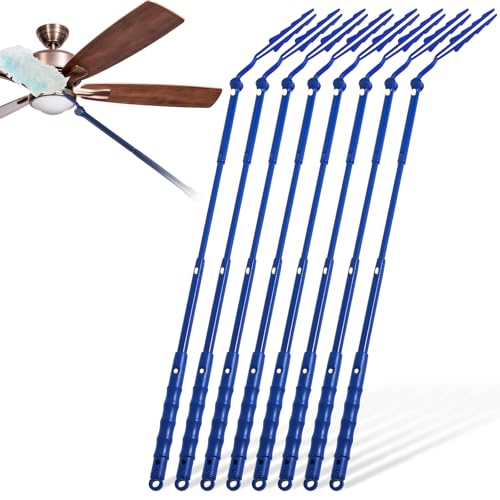 Image of Colingmill 8 Pcs 3 ft Replacement Handles Compatible with Duster Refills, Long Extended Handle Only, Adjustable Length for Ceiling Fans, Blinds, Shelves, Windows, Foldable & Extendable (Blue)