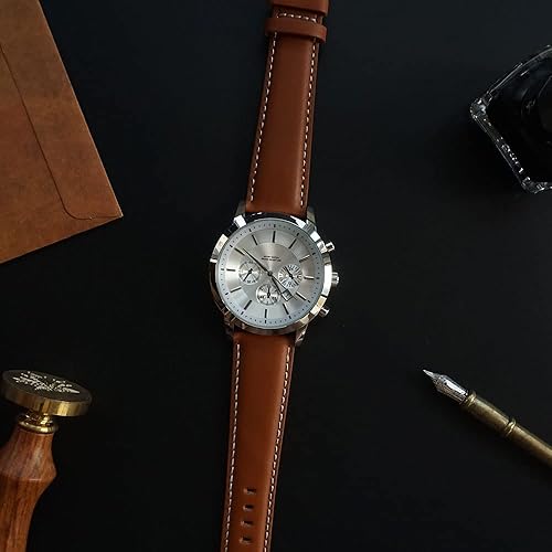 Miniatura 4 de Correa de reloj extra larga de cuero genuino italiano 0.709in, 0.787in, 0.866in de ancho, 0.945in de ancho, correa de reloj de cuero marrón y negro