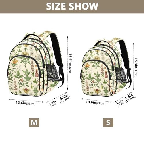 School Backpack for Boys Teen Bookbag Book Bags Herbal Floristic Casual Daypack Travel High Middle School Student3