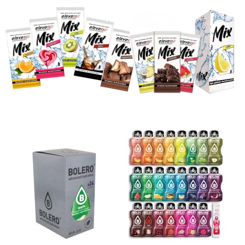 Eleven Fit - Bolero Caja 48 Uds Mix Sabores Variados sin Azúcar - Bebidas Instantáneas Bajas en Calorías, 48 Sobres (Pack 48 Sabores)
