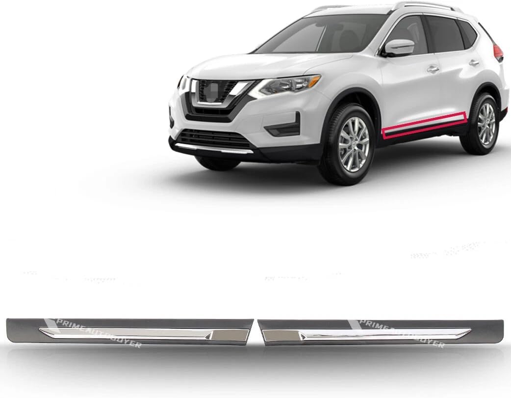 JX Racing Front Rear Lower Door Molding Trim Kit Chrome Compatible with Nissan Rogue 2017-2020 Front Rear Door Trim Molding Left Side 2PCS 828776FL0A 828776FL0A
