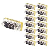 VCE 15 Stück VGA Adapter VGA Stecker auf VGA Stecker Adapter D SUB Gender Changer 15Polig