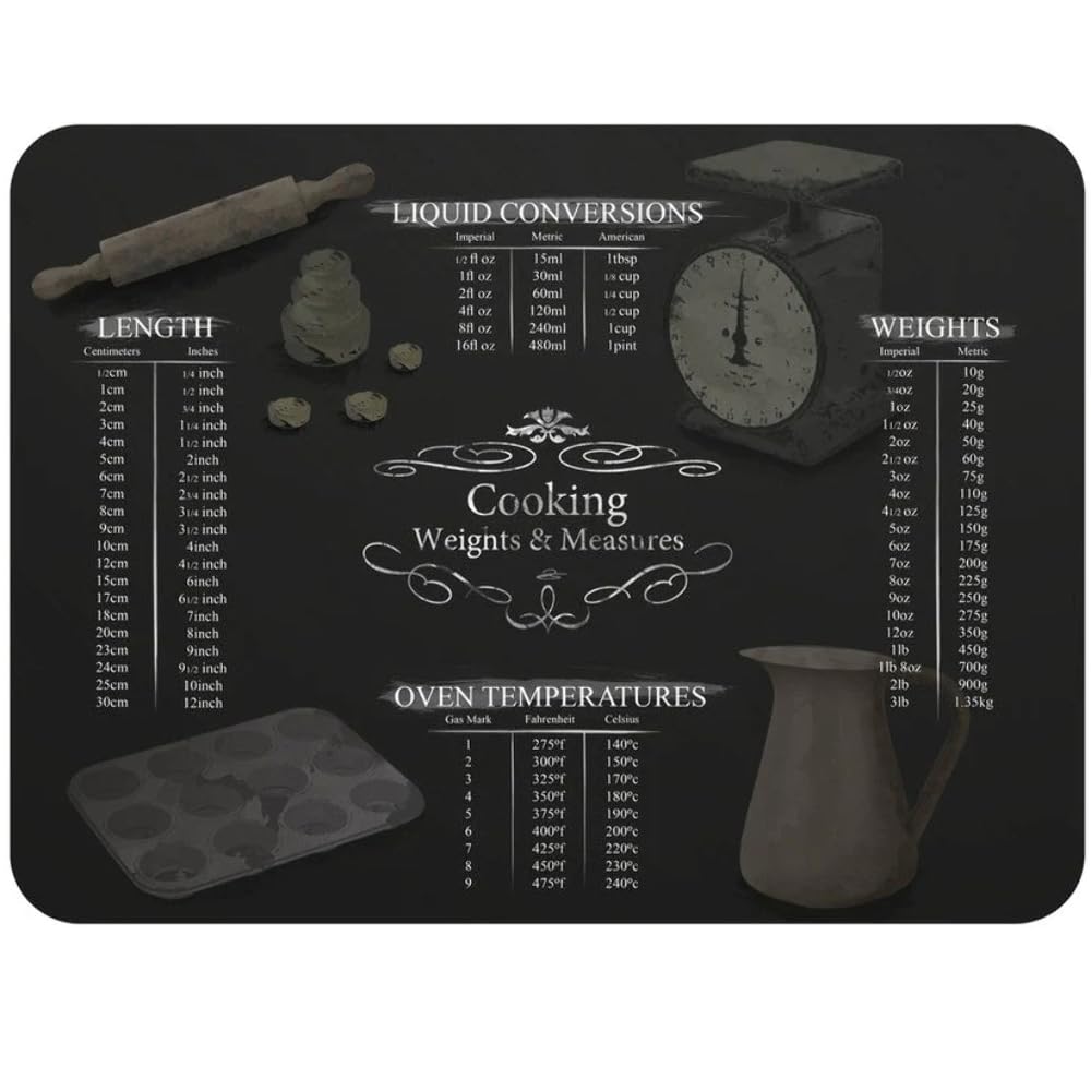 Tuftop Medium Plain Smooth Touch Glass Board - Black Weights & Measures