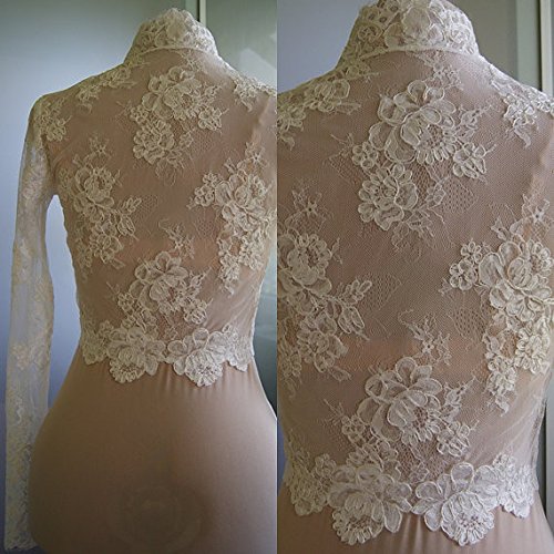 Lace Illusion Long Sleeves Wedding Jackets Bolero For Evening Dress Party Formal 20253