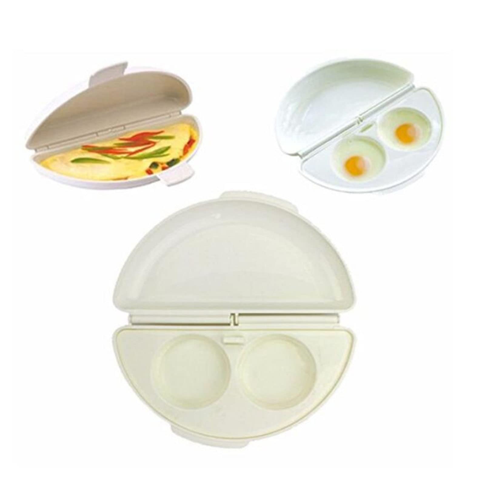 Microwave Omelet Maker Pan Egg Omelette Maker Tray Egg Cooker Egg Poacher Kitchen Mold PP Material For Child Breakfast Microwave Omelet Plate