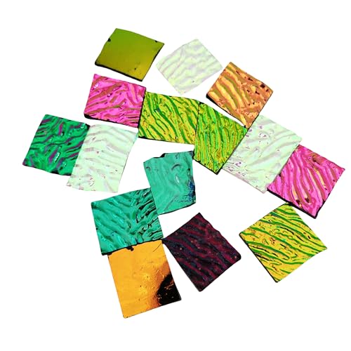 COE90 dichroitischer Glasschrott, schmelzbares Glas für Mikrowellenofen für Bastelarbeiten, Buntglasprojekte, Schmuckherstellung, 3 Beutel, 84 g