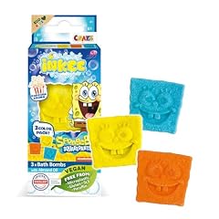 INKEE Mini Pack Spongebob, Set Di 3 Pompe Da Bagno Per Bambini Con Forme Di Spongebob e Aromi di Popcorn, Divertimento Garantito