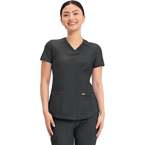 Cherokee Form Scrub Tops for Women, Stretchy V-Neck Knit Scrub Top - CK840