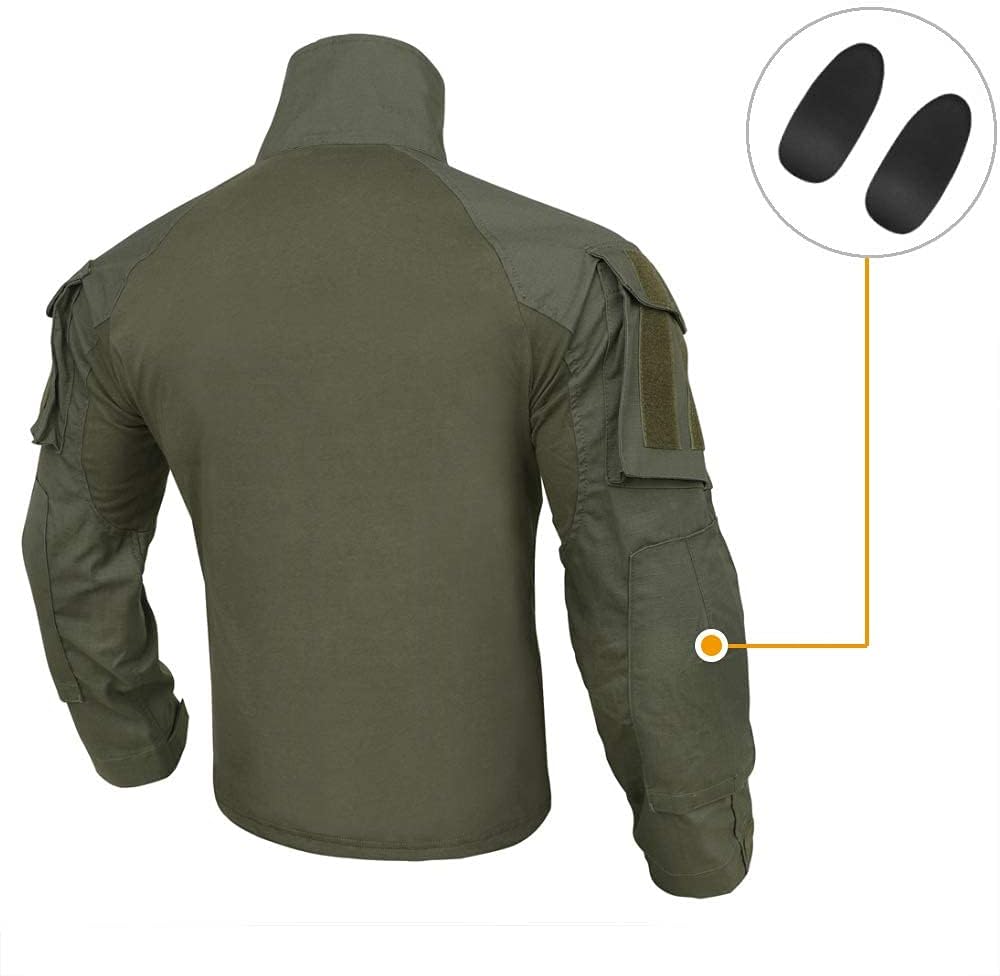 KRYDEX Tactical Men's Combat Shirt Rapid Assault Long Sleeve Shirt with Elbow Pads - Image 4