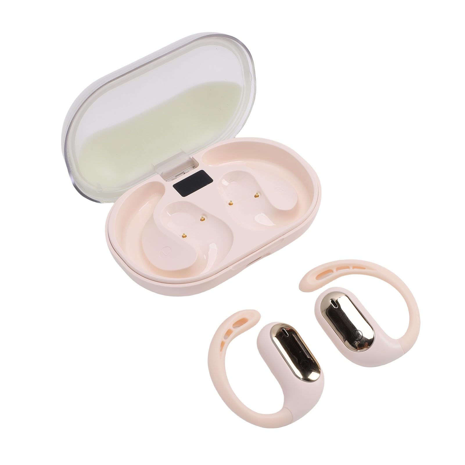 RiToEasysports Auricolari con Traduzione Intelligente Auricolari Wireless Ricaricabili con Suono Stereo con Effetto Luce Sabbia Fluente per Viaggiatori Plastica 2 Pezzi
