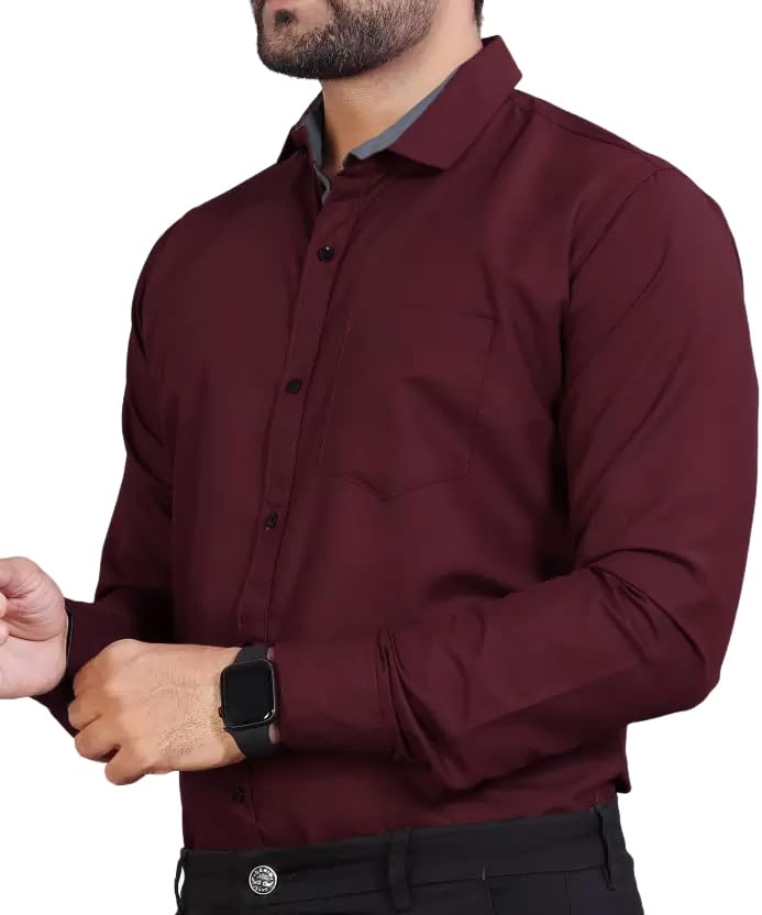 Image of Tee Projekt Premium Plain Cotton Shirt for Men | Cotton Shirt | Casual Shirt | Solid Shirt | Full Sleeves | Formal Shirt