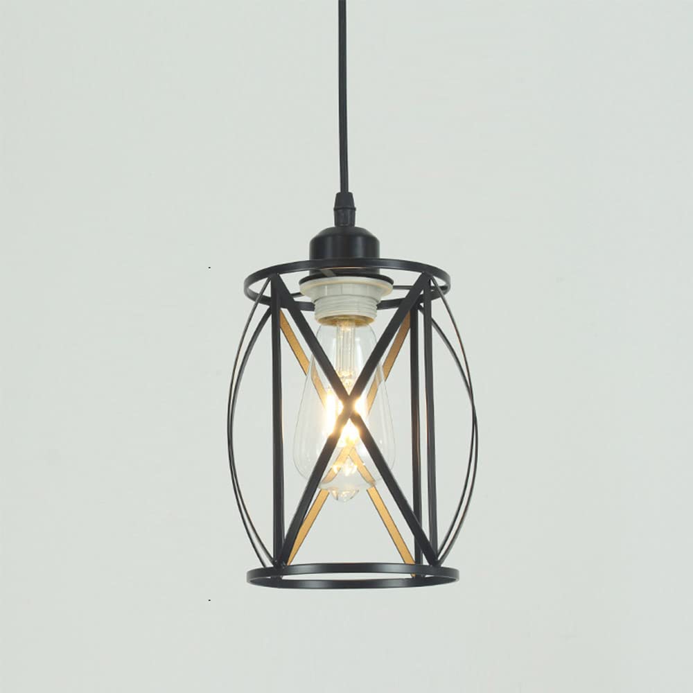 Mengjay Pendant Light Vintage Metal lampshade Retro E27 Hanging lamp with Geometric Triangle Design Industrial Ceiling Light Hanging lamp for Bedroom, Living Room, Restaurant (Style:N)