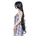 AGPTEK 40 Inches Heat Resistant Long Curly Wave Wig with Full Head Clip - Black