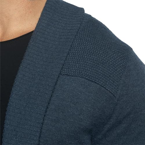 Men Shawl Collar Open Front Knit Cardigan Shawl Collar Casual Knit Sweater Open Front Cable Shawl Collar Cardigan4