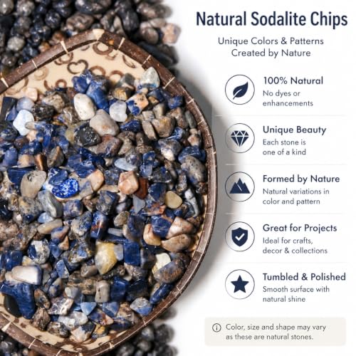 Image of Sodalite Crystal Chips Bulk 1lb, 600+ Pieces, 8-15mm Natural Stones
