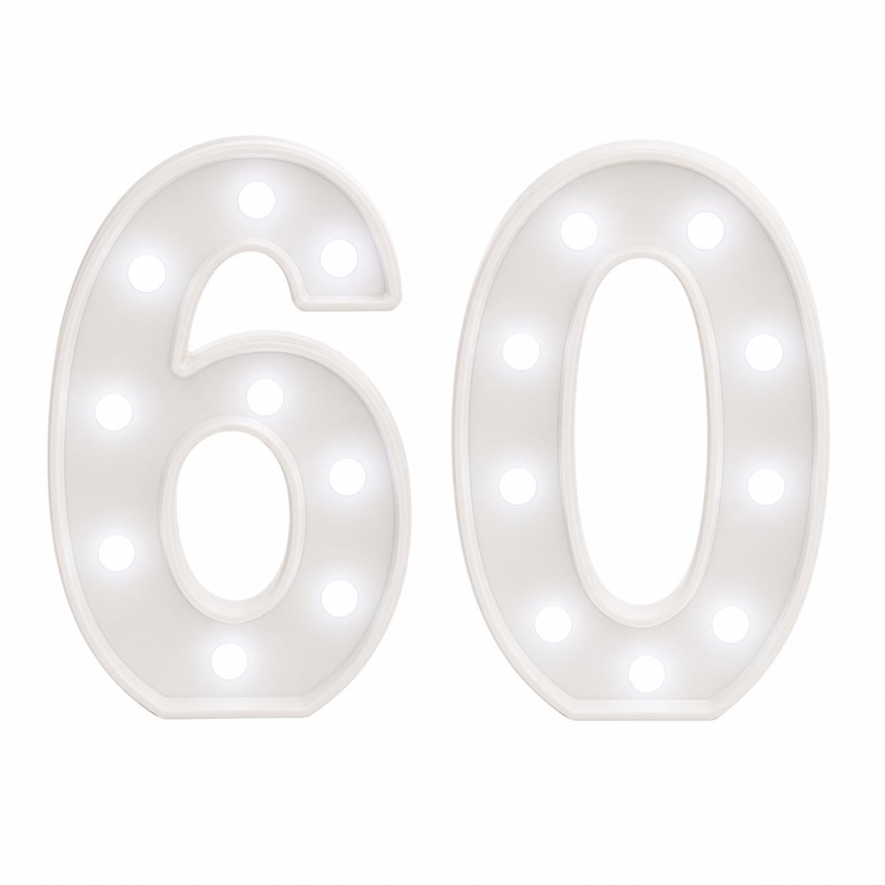 LED Light Up Numbers, 8.86 Inch Marquee Number for 60th Birthday Decor, LED Number Lights for Party Table Centerpieces or Wall Decor, Marquee Numbers for 60th Anniversary, Number-60