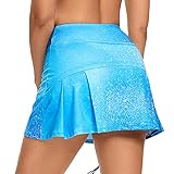Ultrafun Women's Active Tennis Golf Skort Pleated Athletic Sports Running Skirt with Pockets and Shorts