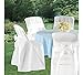 Joyfull "Linen-look" Disposable Folding Chair Cover with Bow, 4 Pack