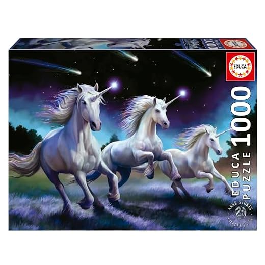 Educa - Unicornios, Anne Stokes | Puzzle de 1000 Piezas para Adultos. Medidas: 68 x 48 cm. Incluye Cola Fix Puzzle. A Partir de 14 años (19919)
