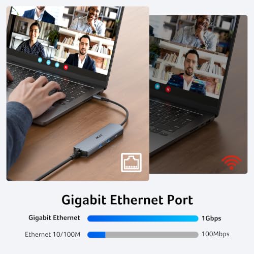 acer 6 in 1 USBC Hub with Ethernet, 4K@60Hz USBC to HDMI Multiport Adapter - image 4