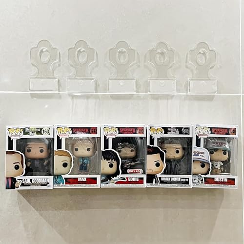SDYAR Paquete de 10 estantes flotantes acrílicos para figuras Funko Pop en caja, vitrina para personajes, estantes de repisa para dormitorio y sala de estar